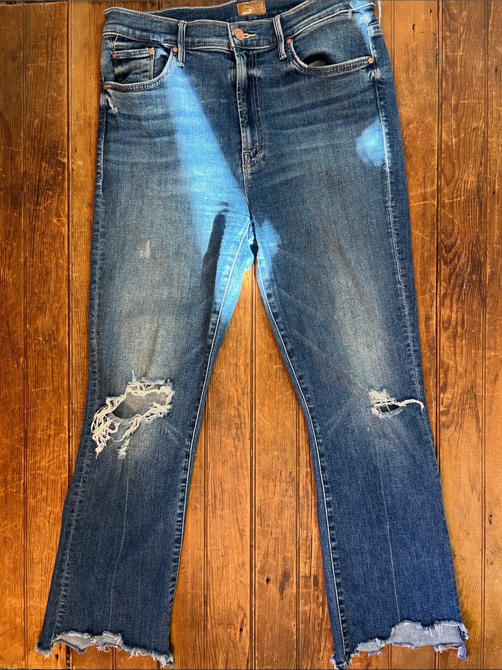 Women's Mother Insider Crop Jeans Step Chew Blue Denim Jeans size 31